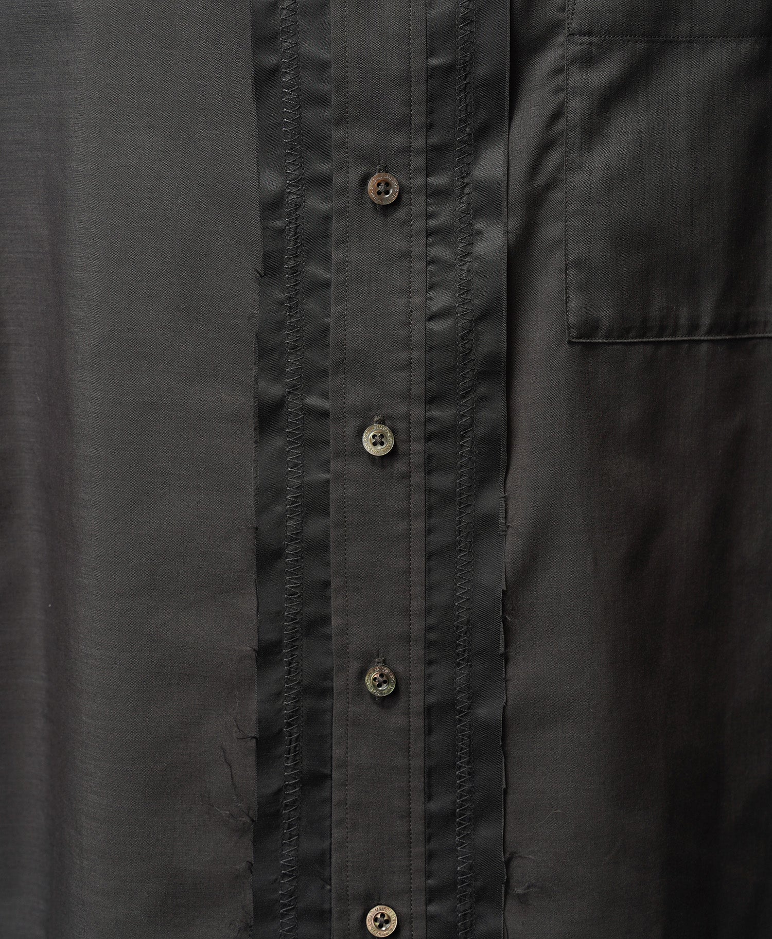 【26ss PRE-ORDER】Deep Front Neck Prime-Over Skipper Shirt
