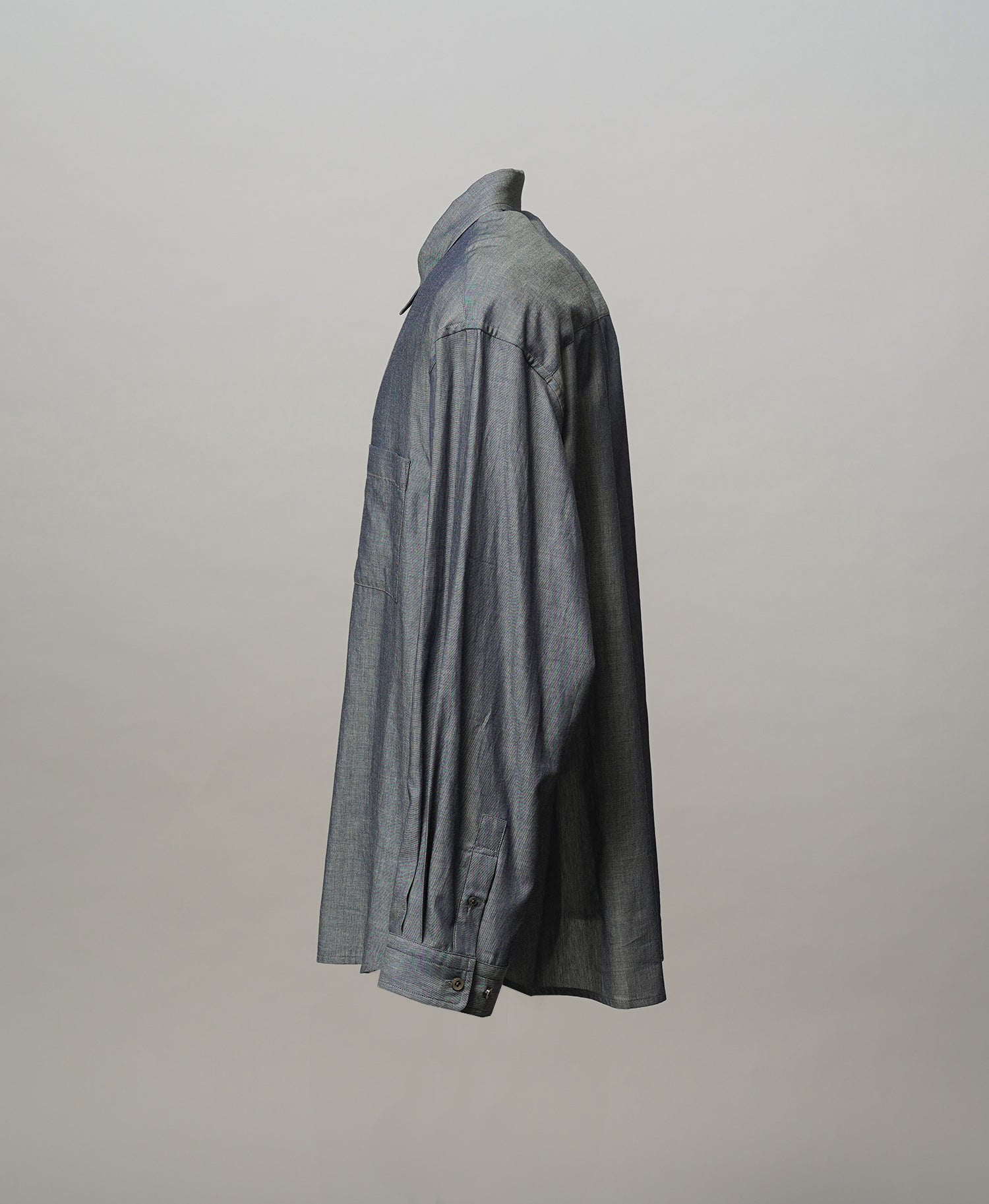 4 Colors Chambray Washable Wool Peaked Lapel Double Breasted Jacket