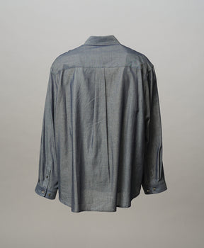 4 Colors Chambray Washable Wool Peaked Lapel Double Breasted Jacket