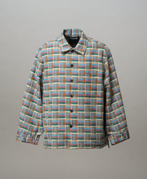 【Italian Dead Stock Fabric】Prime-Over Regular Collar Heavy-Weight Flannel Shirt Blouson