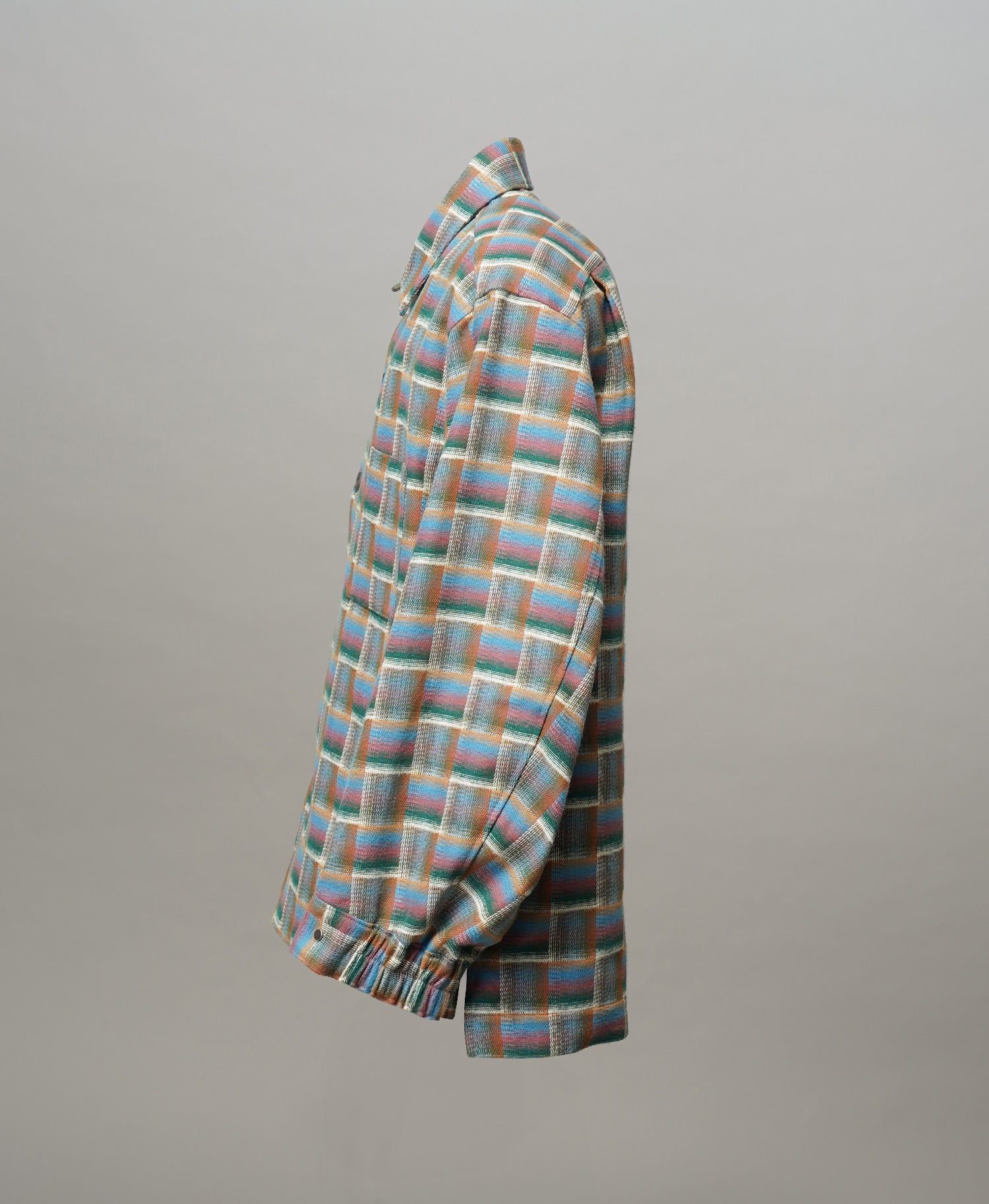 【Italian Dead Stock Fabric】Prime-Over Regular Collar Heavy-Weight Flannel Shirt Blouson