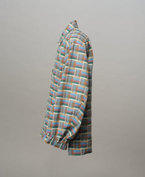 【Italian Dead Stock Fabric】Prime-Over Regular Collar Heavy-Weight Flannel Shirt Blouson