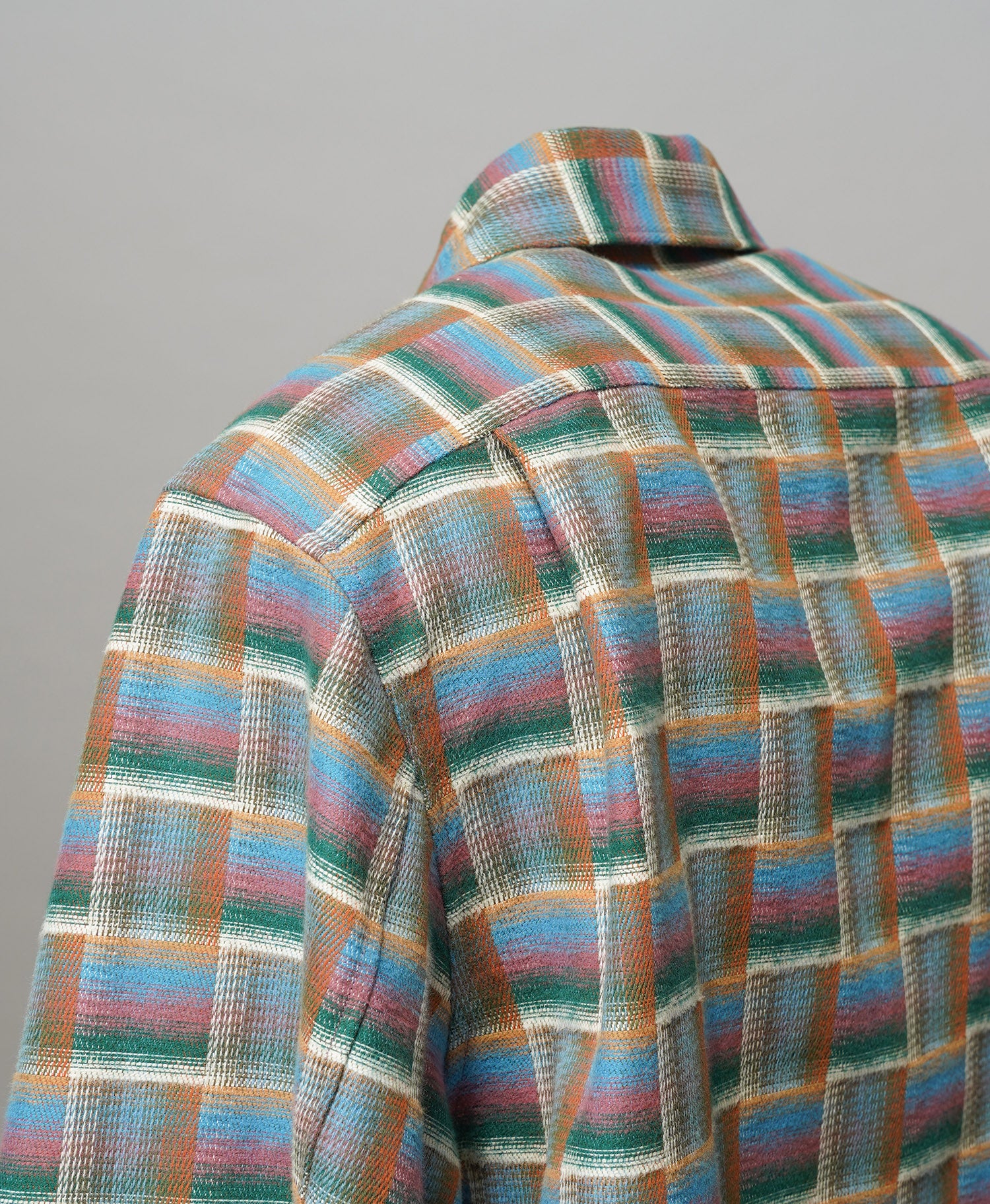 【Italian Dead Stock Fabric】Prime-Over Regular Collar Heavy-Weight Flannel Shirt Blouson