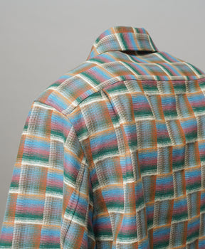 【Italian Dead Stock Fabric】Prime-Over Regular Collar Heavy-Weight Flannel Shirt Blouson