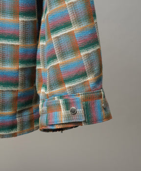 【Italian Dead Stock Fabric】Prime-Over Regular Collar Heavy-Weight Flannel Shirt Blouson