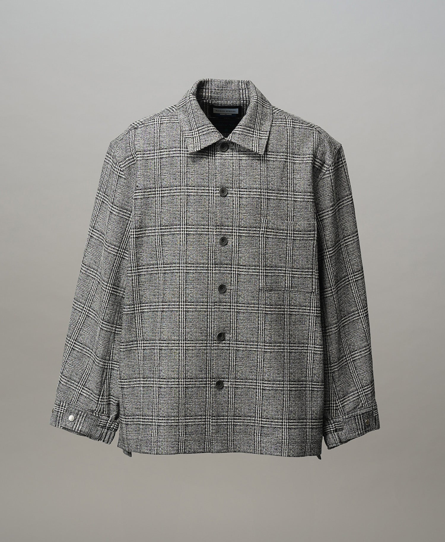 【Italian Dead Stock Fabric】Prime-Over Regular Collar Heavy-Weight Flannel Shirt Blouson