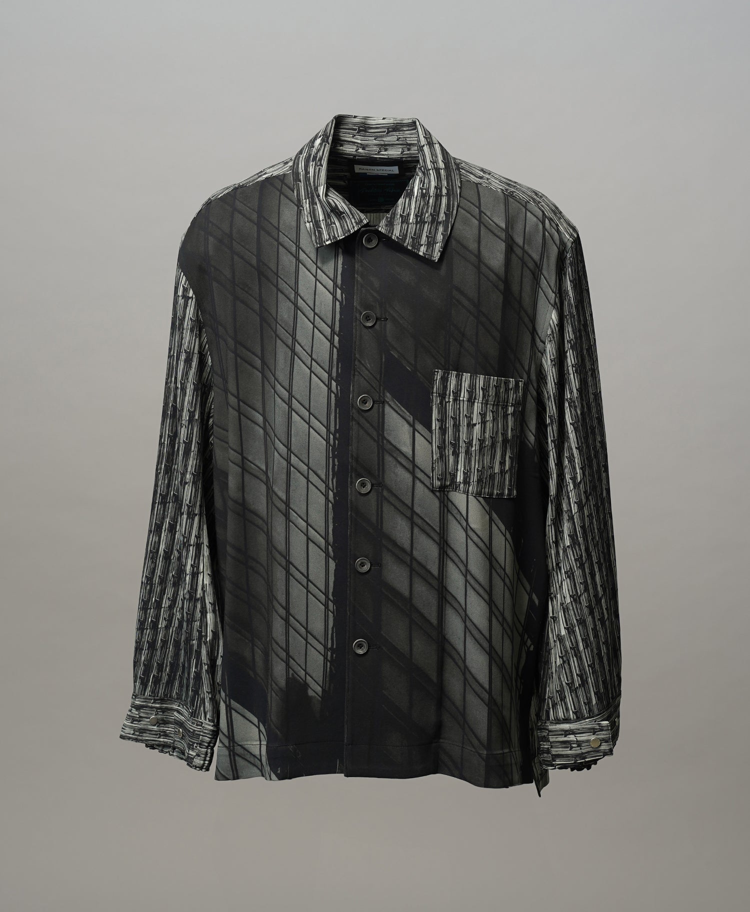 【Italian Dead Stock Fabric】Prime-Over Regular Collar Heavy-Weight Flannel Shirt Blouson