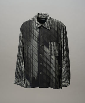 【Italian Dead Stock Fabric】Prime-Over Regular Collar Heavy-Weight Flannel Shirt Blouson