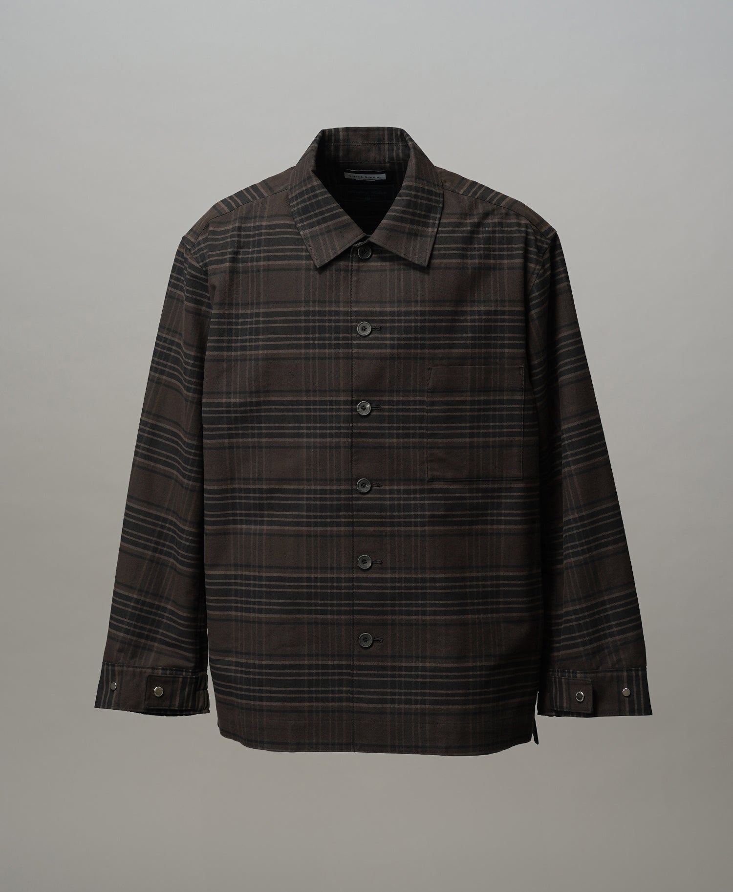 【Italian Dead Stock Fabric】Prime-Over Regular Collar Heavy-Weight Flannel Shirt Blouson