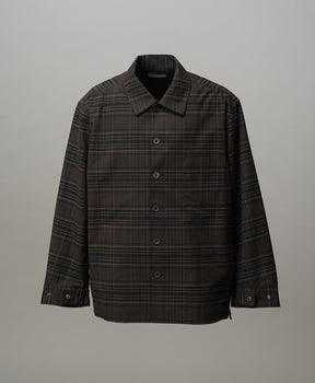【Italian Dead Stock Fabric】Prime-Over Regular Collar Heavy-Weight Flannel Shirt Blouson