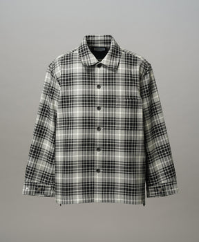 【Italian Dead Stock Fabric】Prime-Over Regular Collar Heavy-Weight Flannel Shirt Blouson