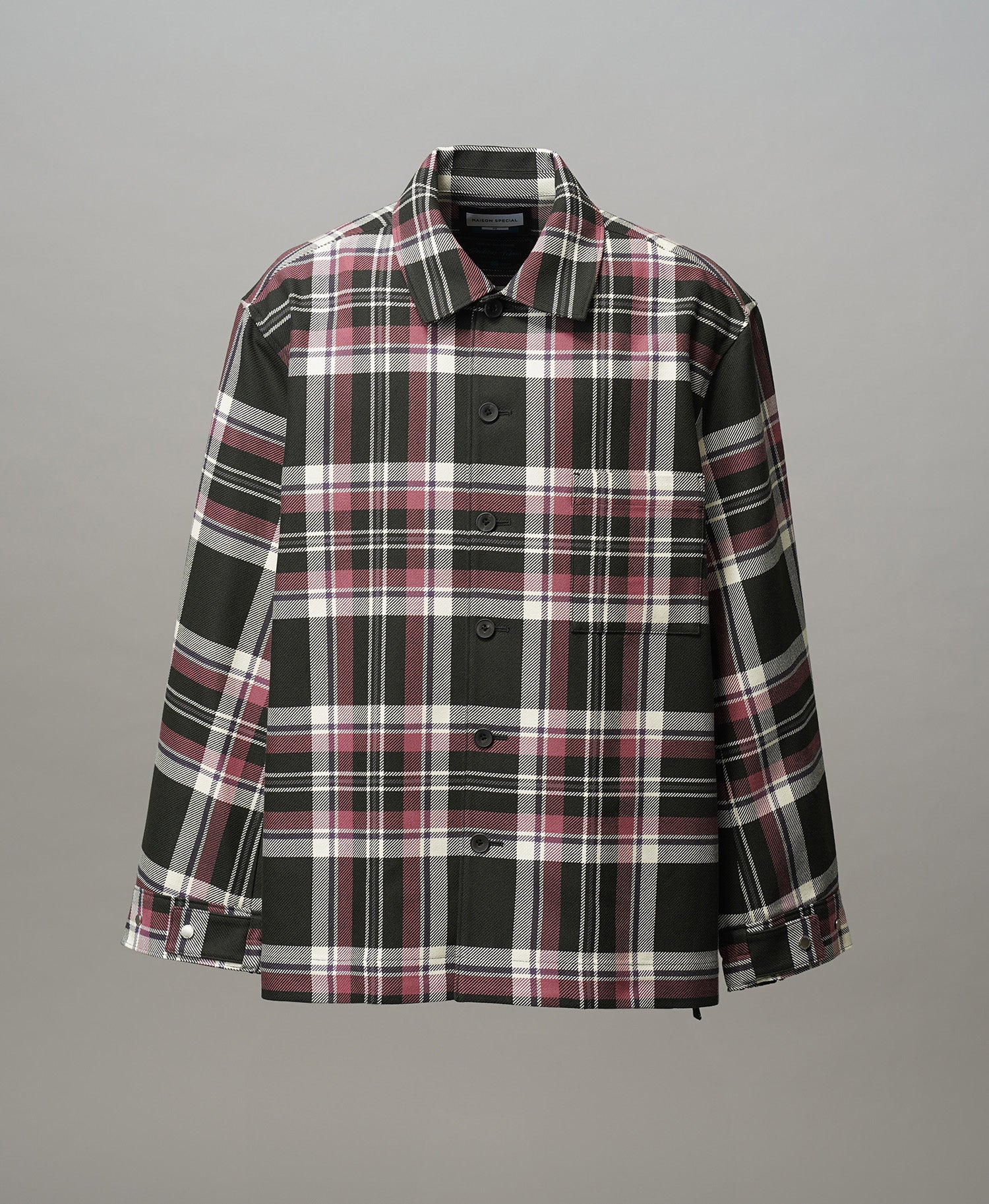 【Italian Dead Stock Fabric】Prime-Over Regular Collar Heavy-Weight Flannel Shirt Blouson