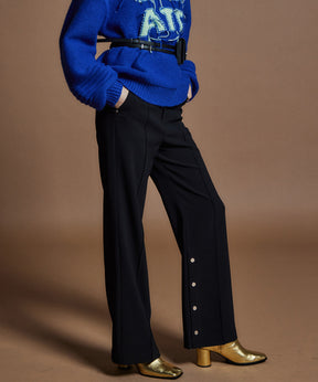 【26WINTER COLLECTION】Double Cloth Button-Slit Flare Pants