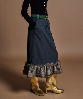 【26WINTER PRE-ORDER】Fur Hem 2WAY Skirt