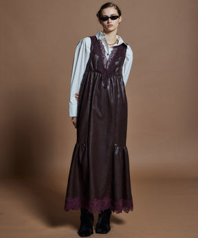 [26WINTER COLLECTION] 纯素皮革内衣连衣裙