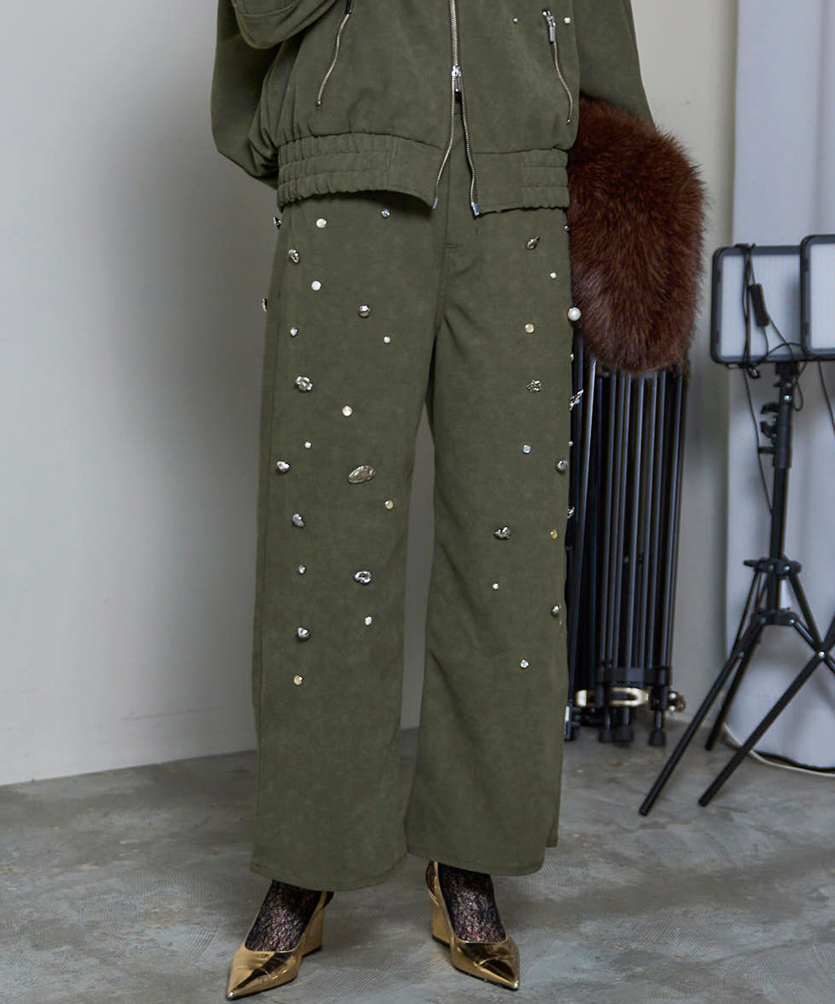 Vegan Leather Bijou Pants