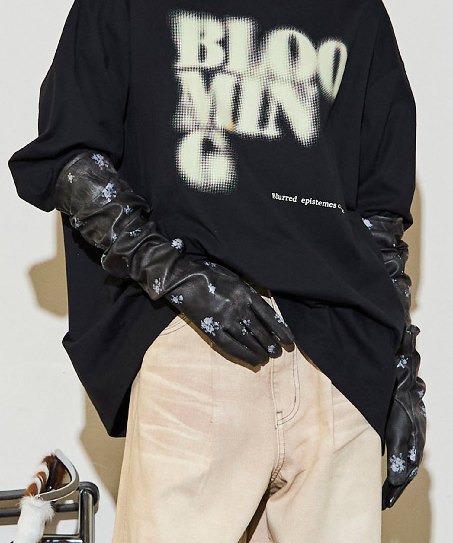 [25AUTUMN PRE-ORDER] Side Gathers Vegan Leather Long Gloves