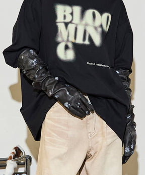 [25AUTUMN PRE-ORDER] Side Gathers Vegan Leather Long Gloves