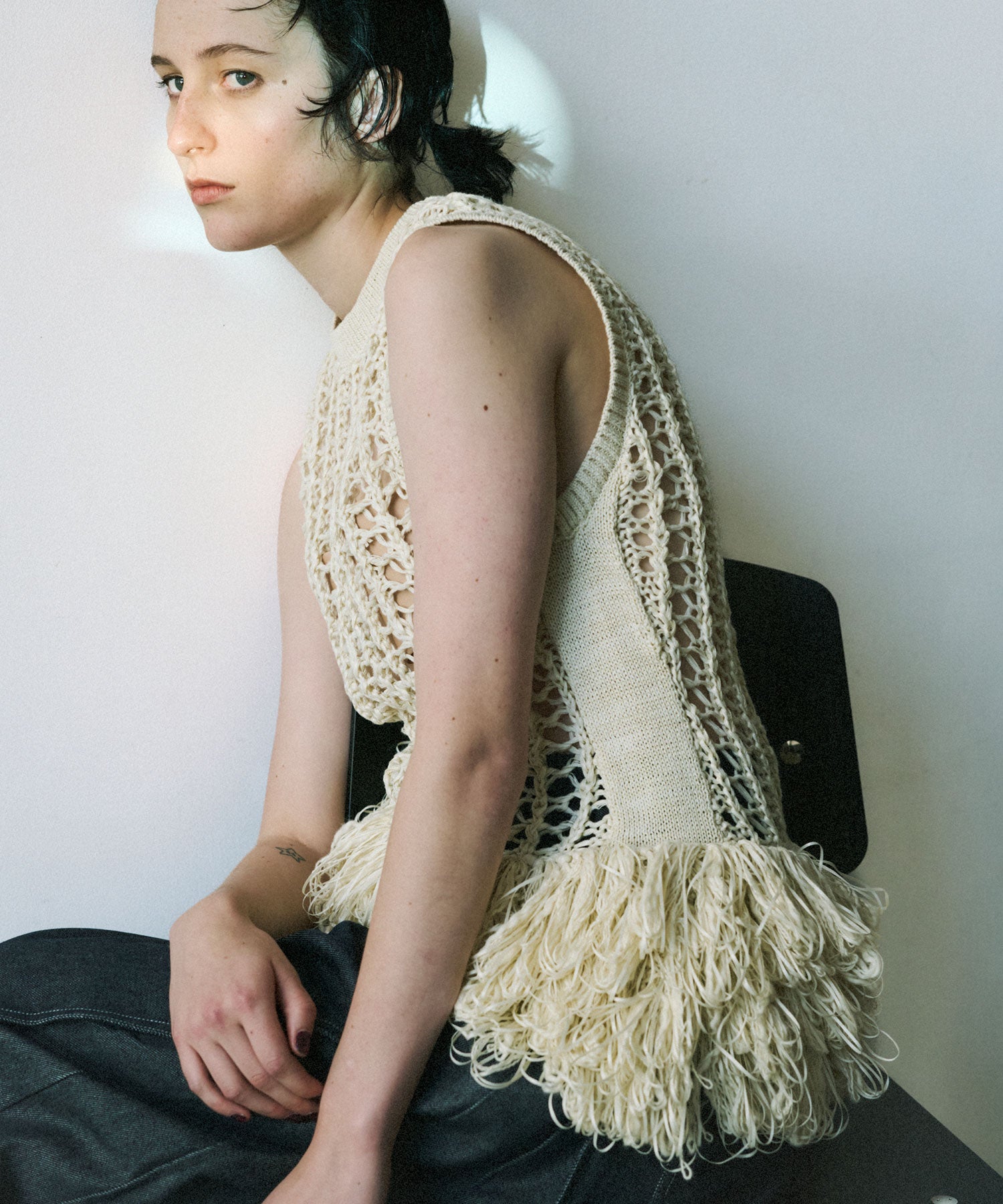 [26SPRING PRE-ORDER]Fringe Mesh Vest