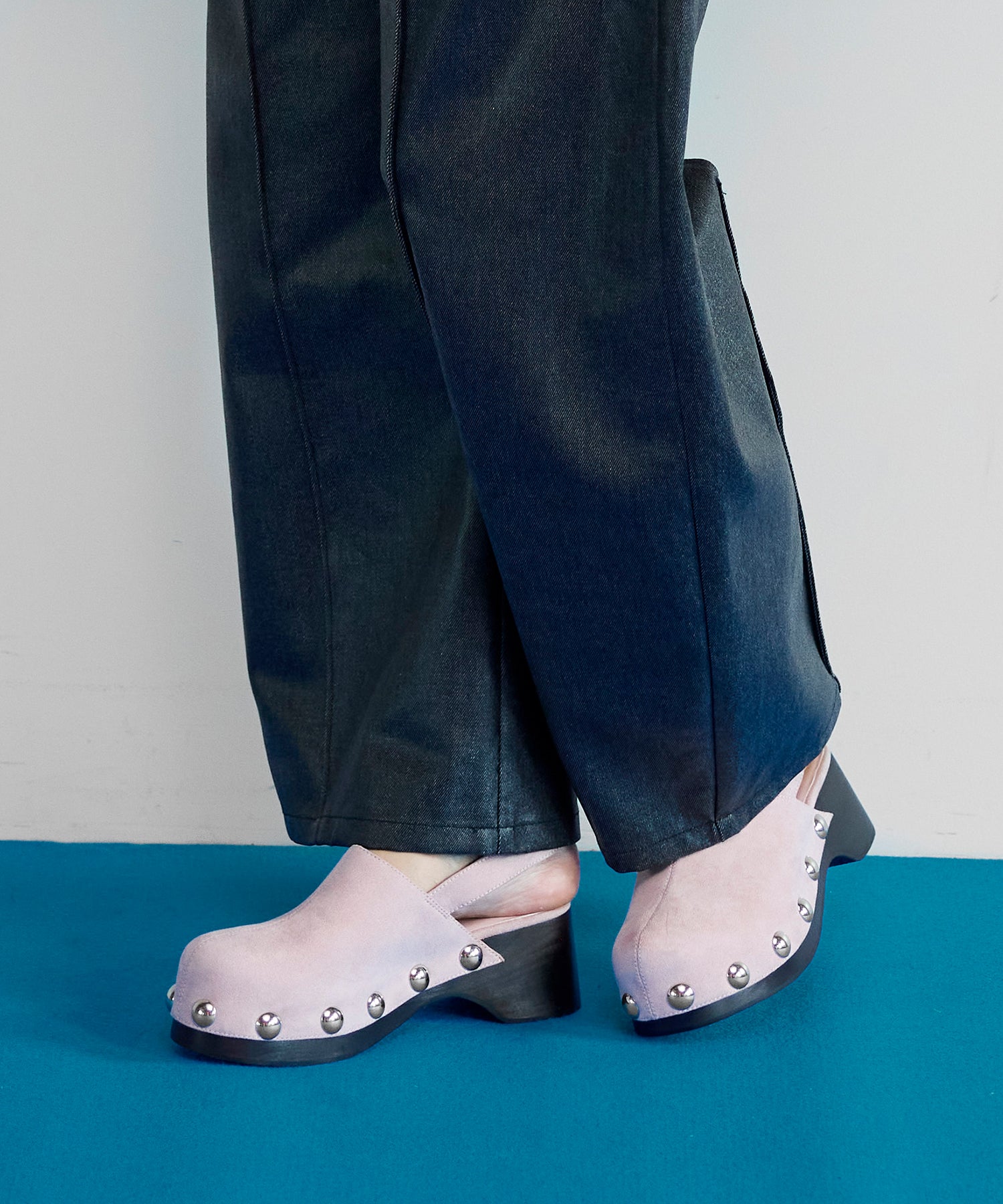 Volume Studded Wood Clogs