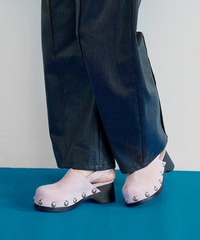 Volume Studded Wood Clogs