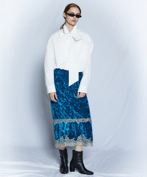 【26WINTER COLLECTION】Crushed Velour Lace Skirt