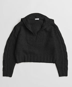 【26WINTER PRE-ORDER】Cable Hoodie Short Knit