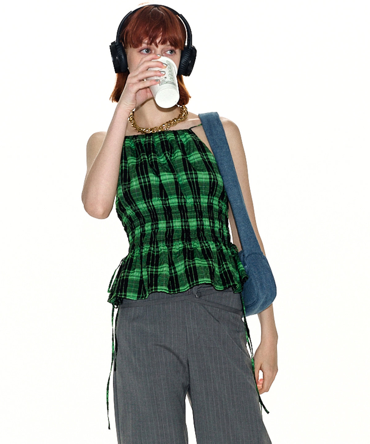 【PRE-ORDER】Checked Shirring Bustier
