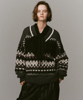 [25周期预订] Mokemoke Argyle针织套头衫