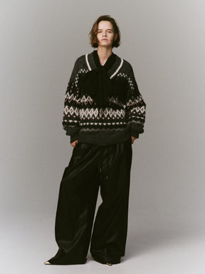 [25周期预订] Mokemoke Argyle针织套头衫