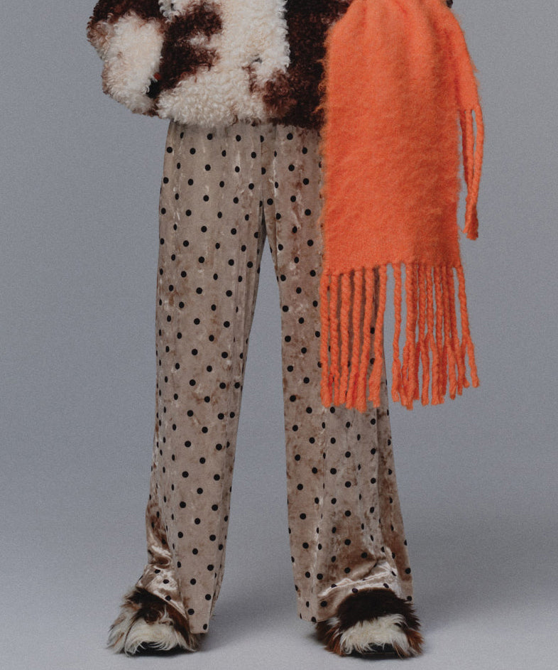 Multi Fabric Velour Easy Pants