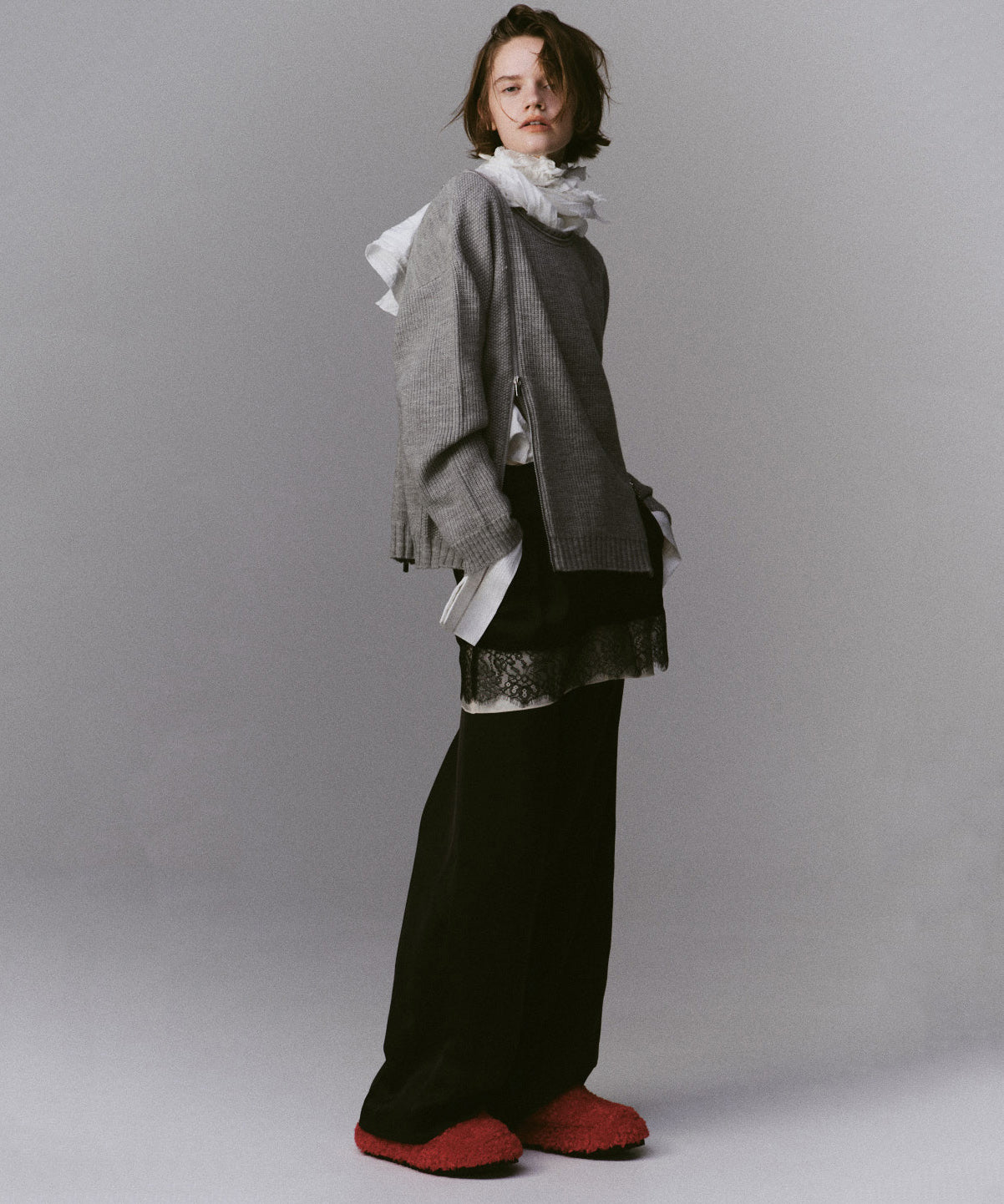 [25winter 선주문] 긴 지퍼 니트 풀오버