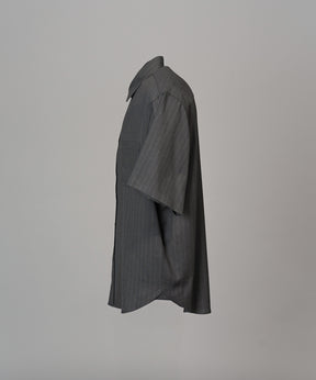 [26SS PRE-ORDER] Airy Striped Gabardine Prime-Over Short-sleeved Shirt