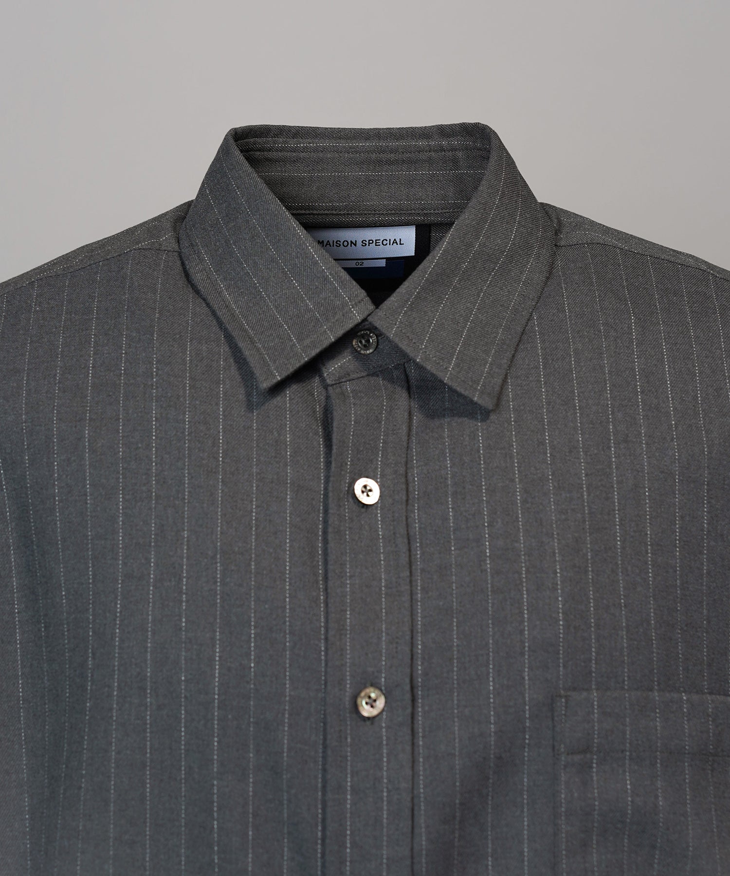 [26SS PRE-ORDER] Airy Striped Gabardine Prime-Over Short-sleeved Shirt