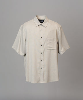 [26SS PRE-ORDER] Airy Striped Gabardine Prime-Over Short-sleeved Shirt