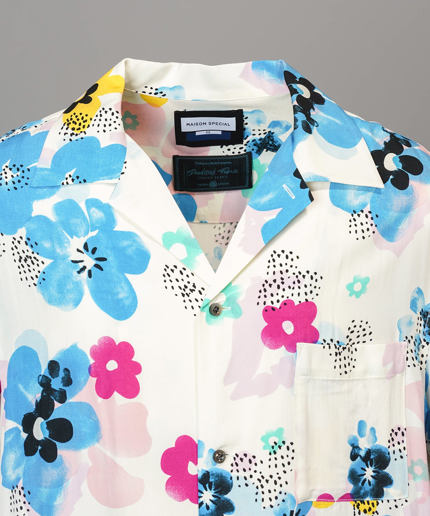 Italian Dead Stock Fabric】Prime-Over Open Collar Various Patterns Sho