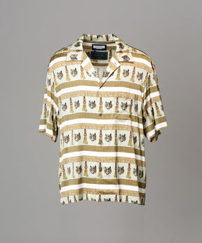 Italian Dead Stock Fabric Prime-Over Open Collar Various Patterns Short Sleeve Shirt