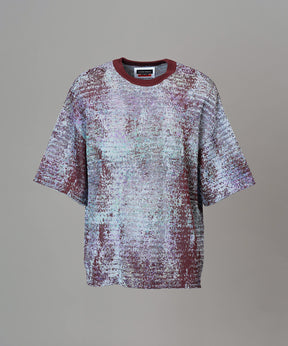 Dry KASURI Abstract Pattern Prime-Over Knit T-shirt