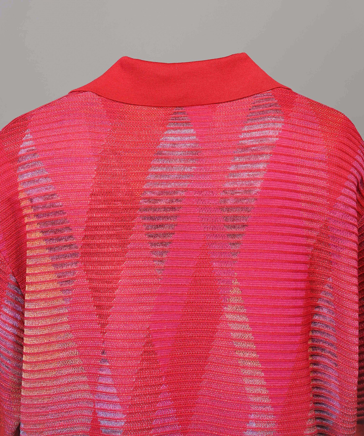 Dry-touch Border Argyle Pattern Prime-Over Skipper Knit T-shirt