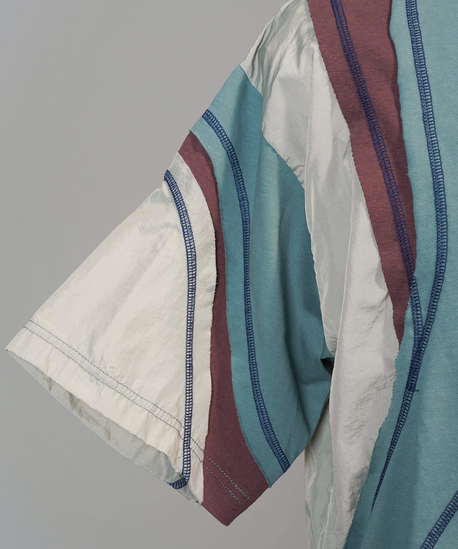 【26SS PRE-ORDER】Different Material Curve Switching Prime-Over Short-sleeved Polo Shirt