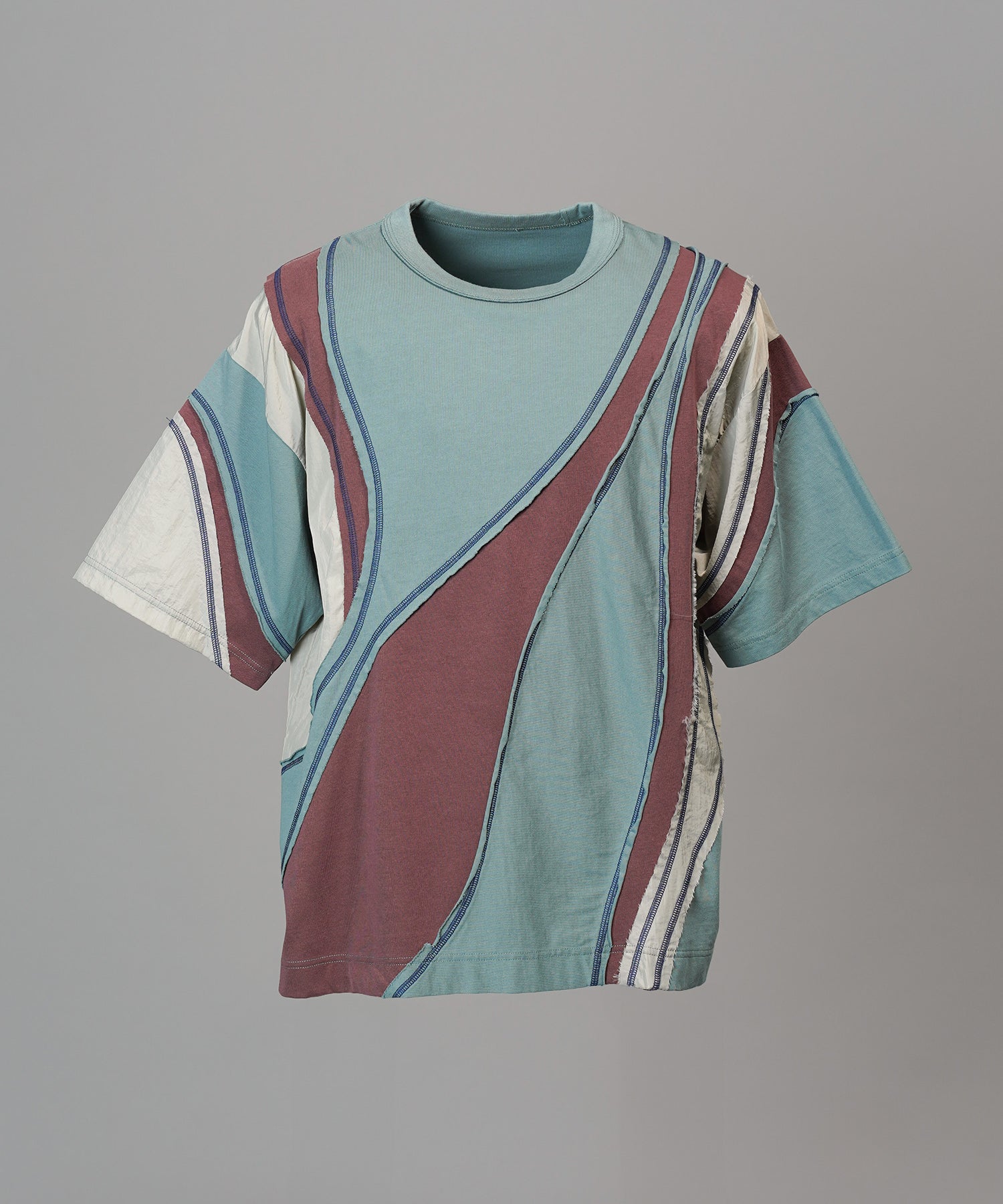 【26SS PRE-ORDER】Different Material Curve Switching Prime-Over Short-sleeved T-Shirt