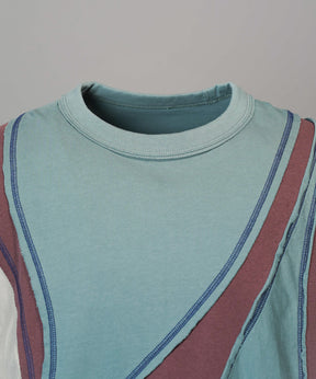 【26SS PRE-ORDER】Different Material Curve Switching Prime-Over Short-sleeved T-Shirt