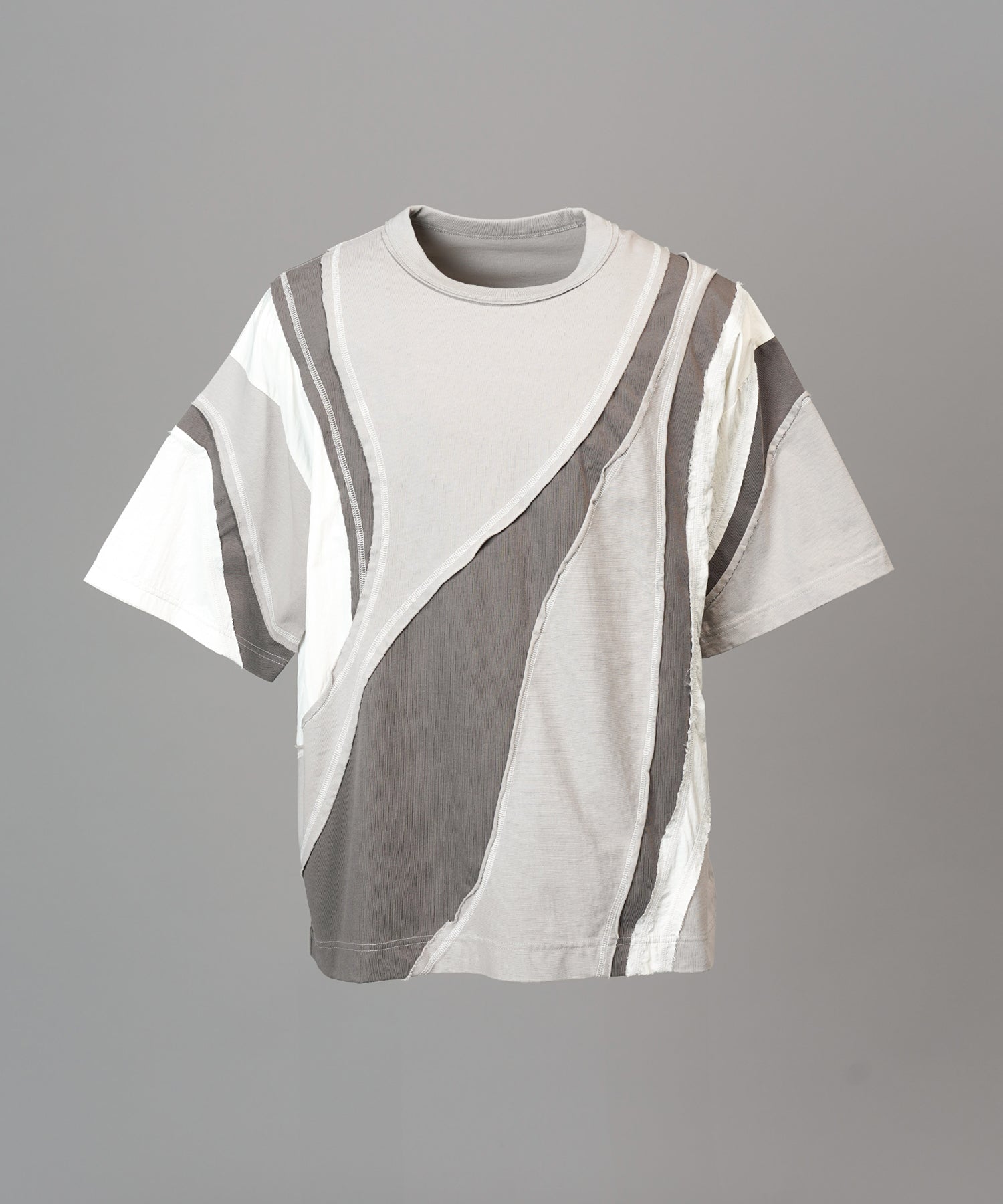 【26SS PRE-ORDER】Different Material Curve Switching Prime-Over Short-sleeved T-Shirt