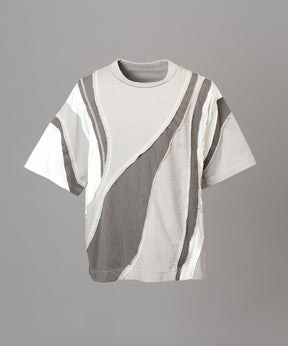 【26SS PRE-ORDER】Different Material Curve Switching Prime-Over Short-sleeved T-Shirt