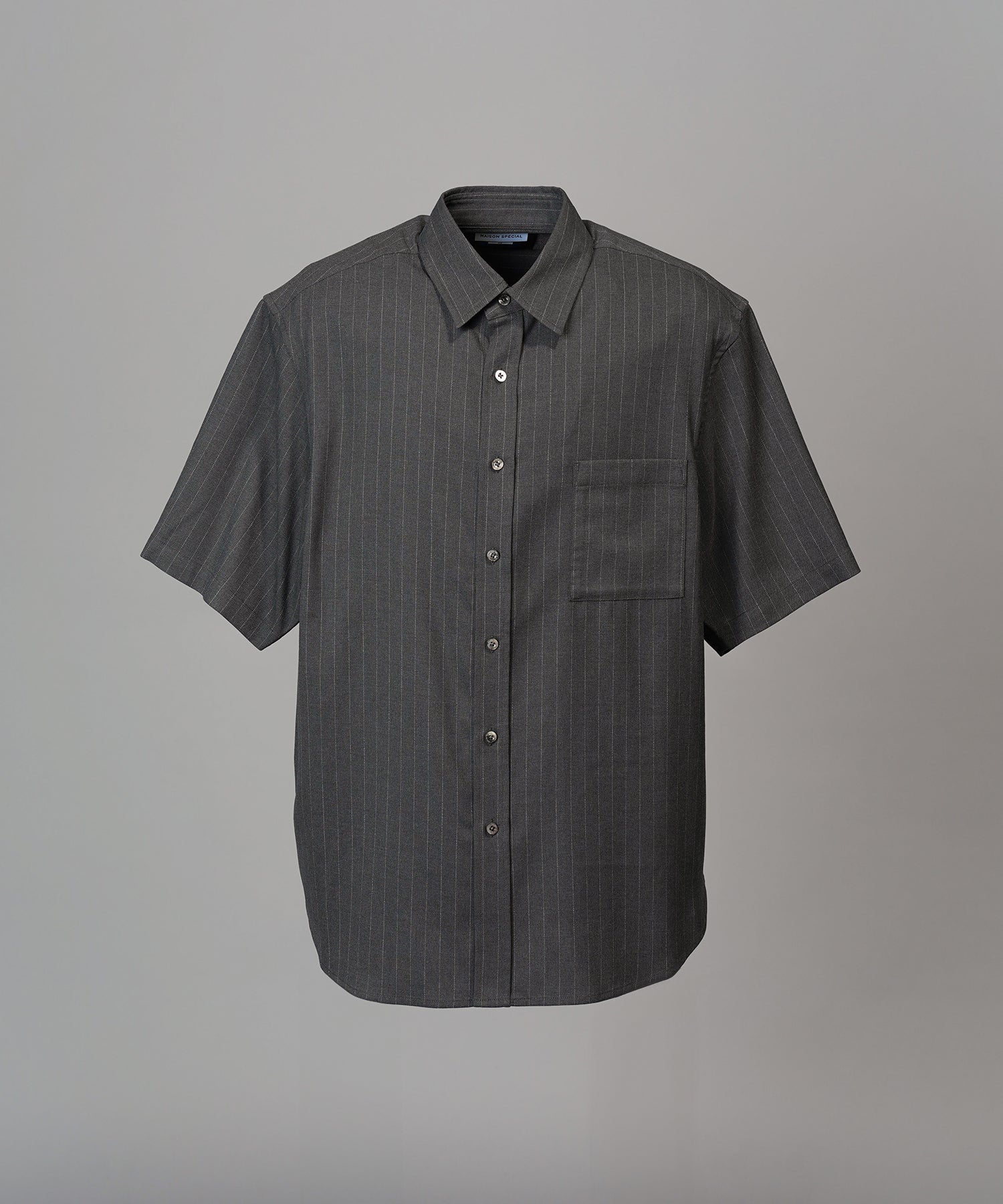 [26SS PRE-ORDER] Airy Striped Gabardine Prime-Over Short-sleeved Shirt
