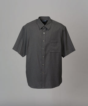 [26SS PRE-ORDER] Airy Striped Gabardine Prime-Over Short-sleeved Shirt