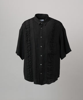 Gathered Ruffle Switching Prime-Over Short Sleeve Shirt