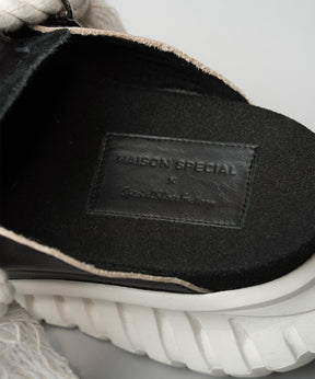 【SPECIAL SHOES FACTORY COLLABORATION】Plain Toe With Open Lacing Flat Slip-ons