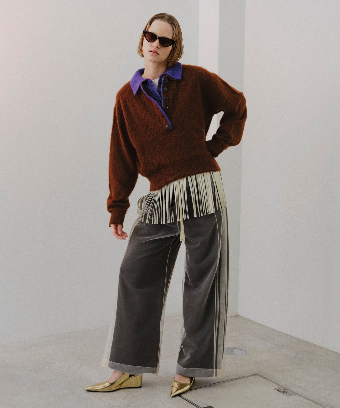 Tulle Side Line Jersey Pants