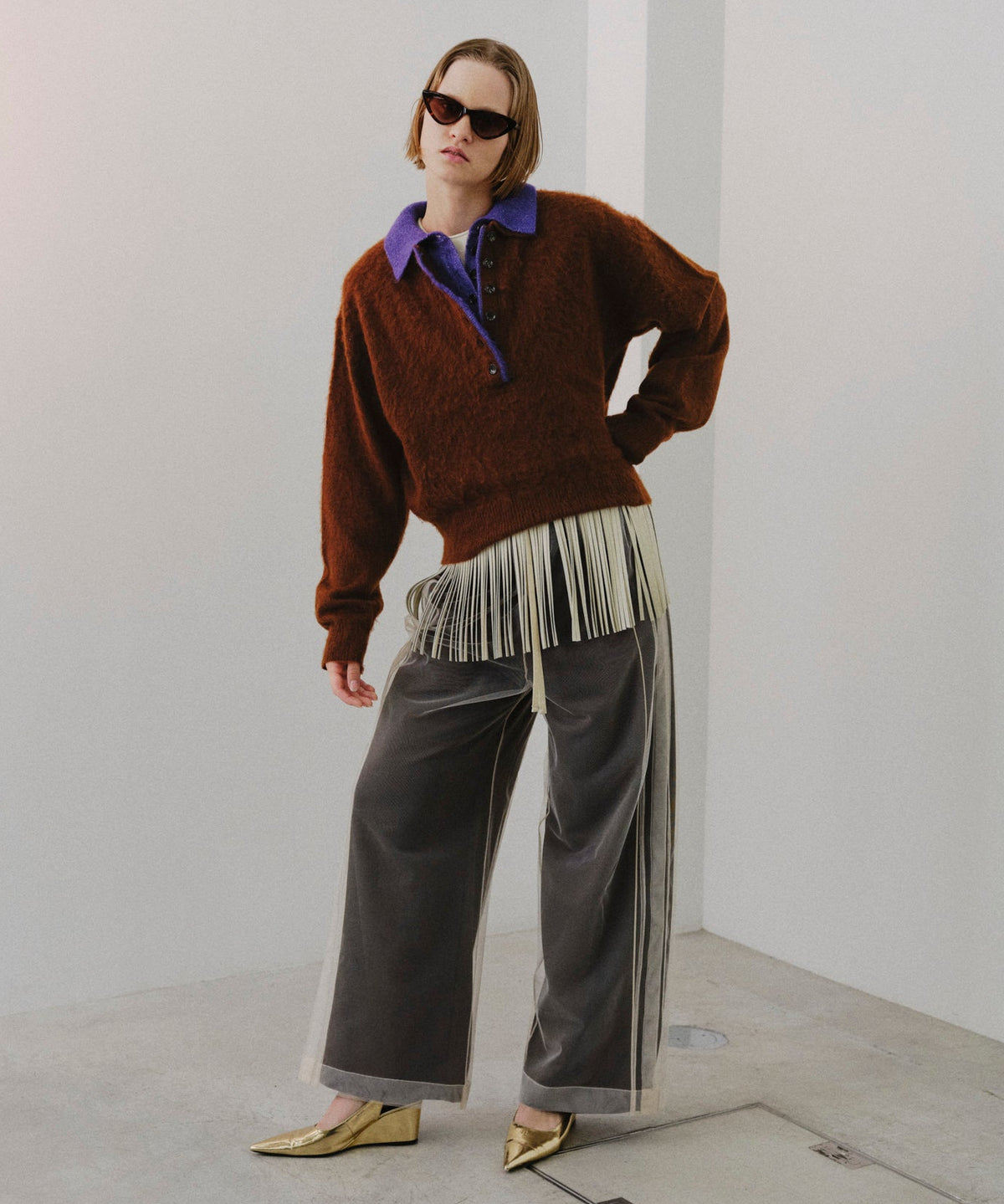 【26AUTUMN PRE-ORDER】Tulle Side Line Jersey Pants